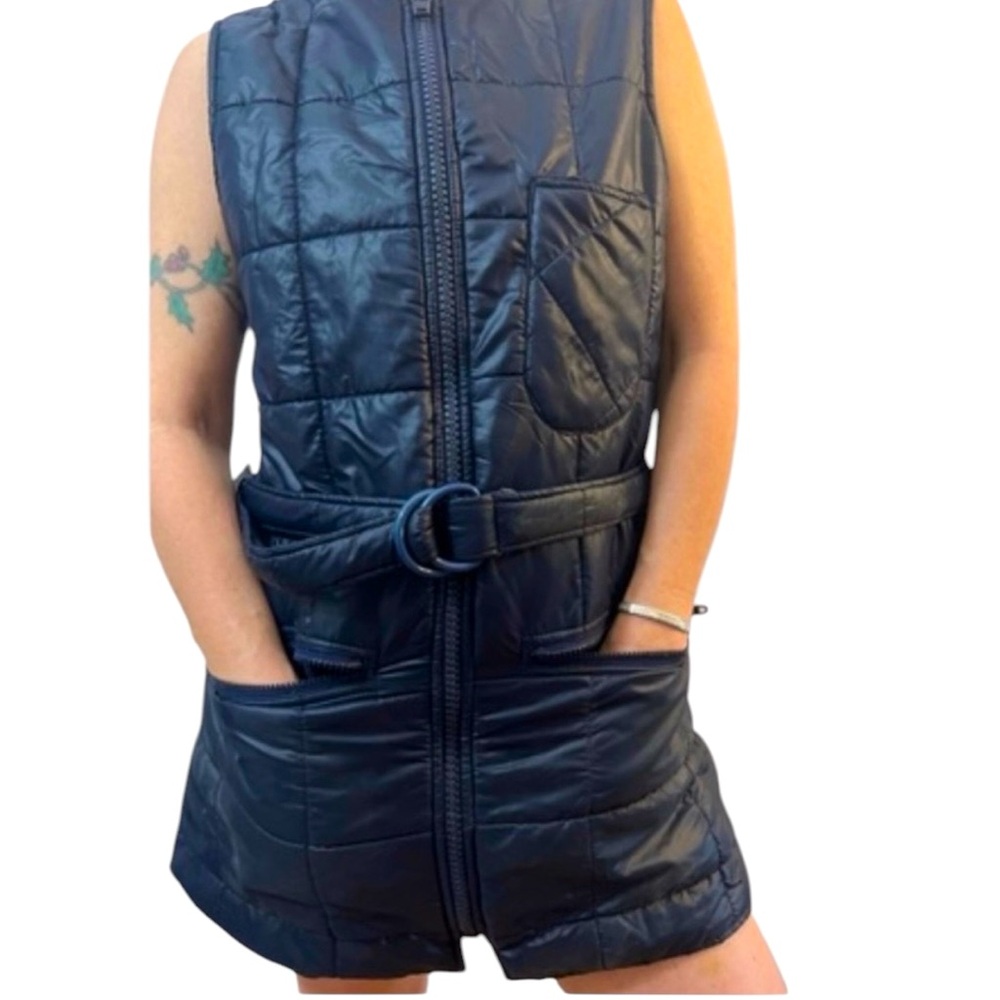 1960’s 1970’s Rare Ultra Mini Puffer Ski Dress or Long Vest in Macy, Snow Bunny!